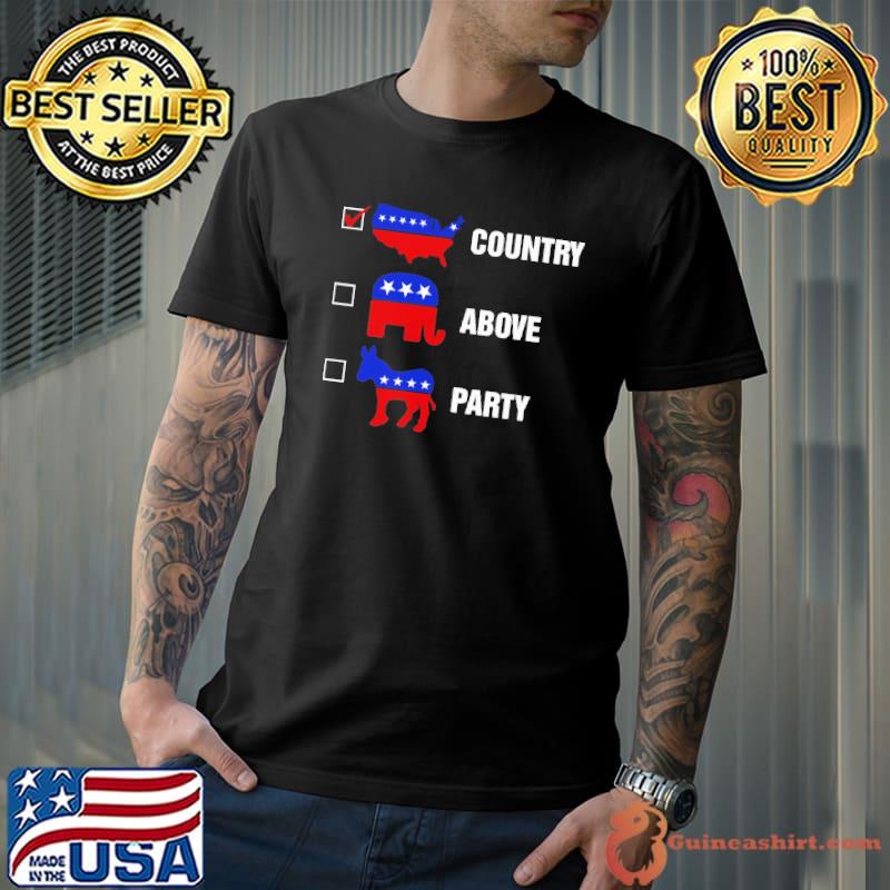 Country above party map Biden 2023 shirt