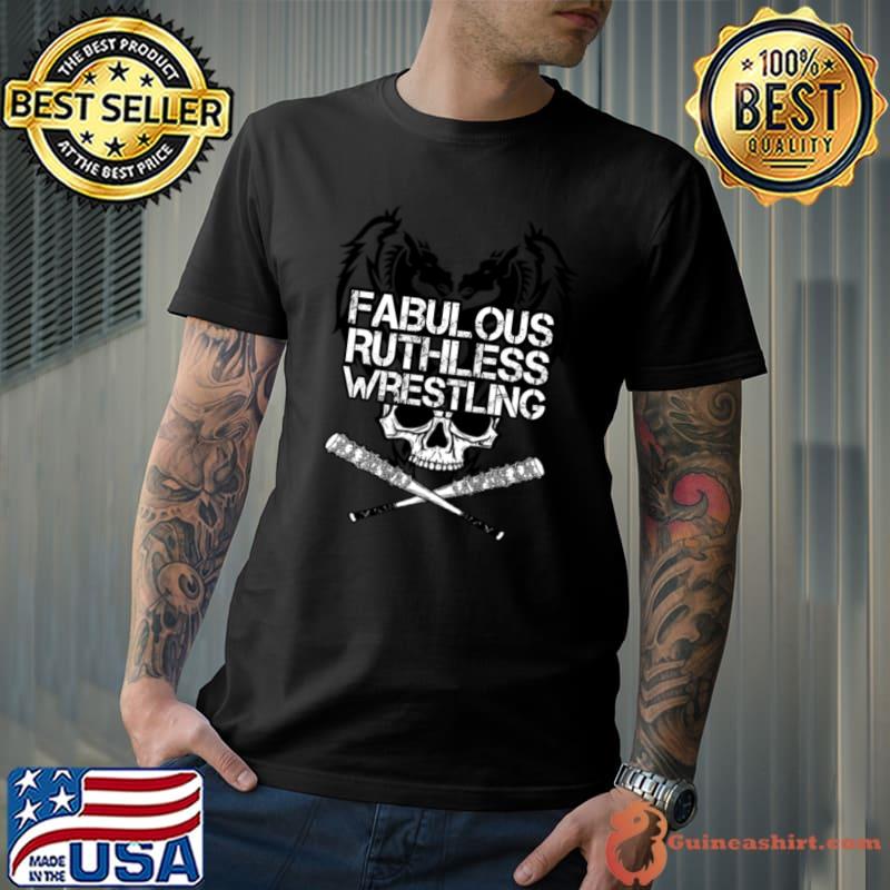 Fabulous Ruthless Wrestling Skull Football T-Shirt