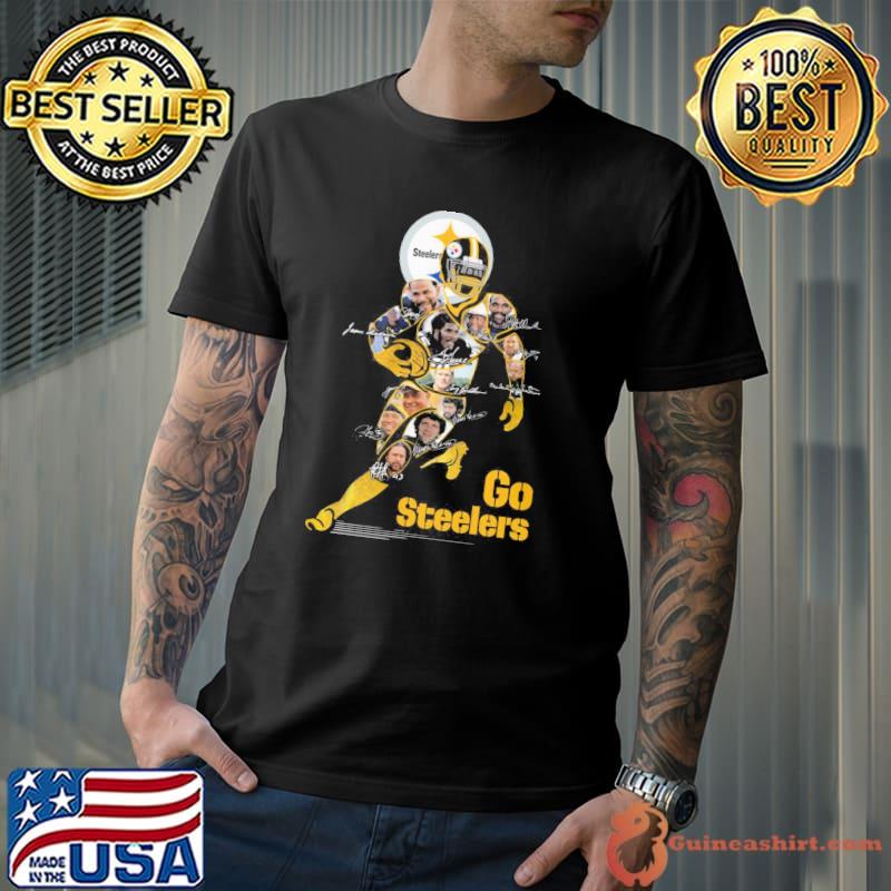 Go Steelers signatures sport shirt