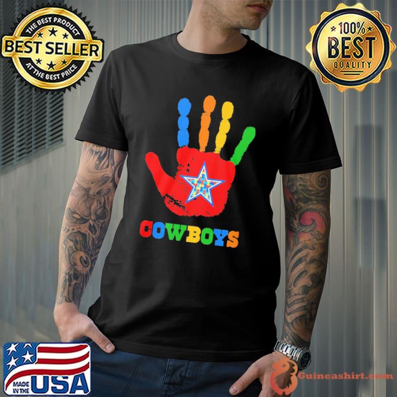Hand color Cowboys autism shirt