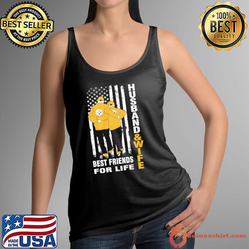 Husband and wife best friends for life Steelers America flag s Tank Top