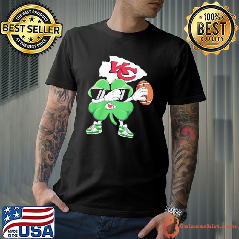 Irish St.Patrick's day dabbing Kansas city Chiefs shirt