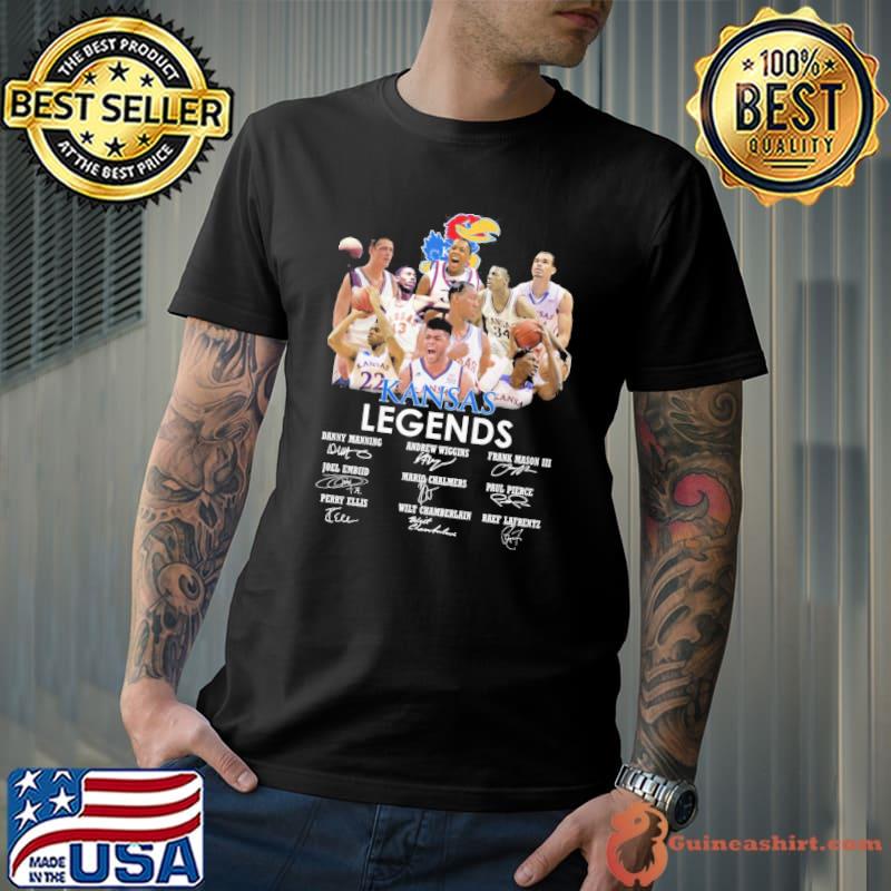 Kansas legends signatures Danny manning Andrew Wiggins Frank Mason III shirt