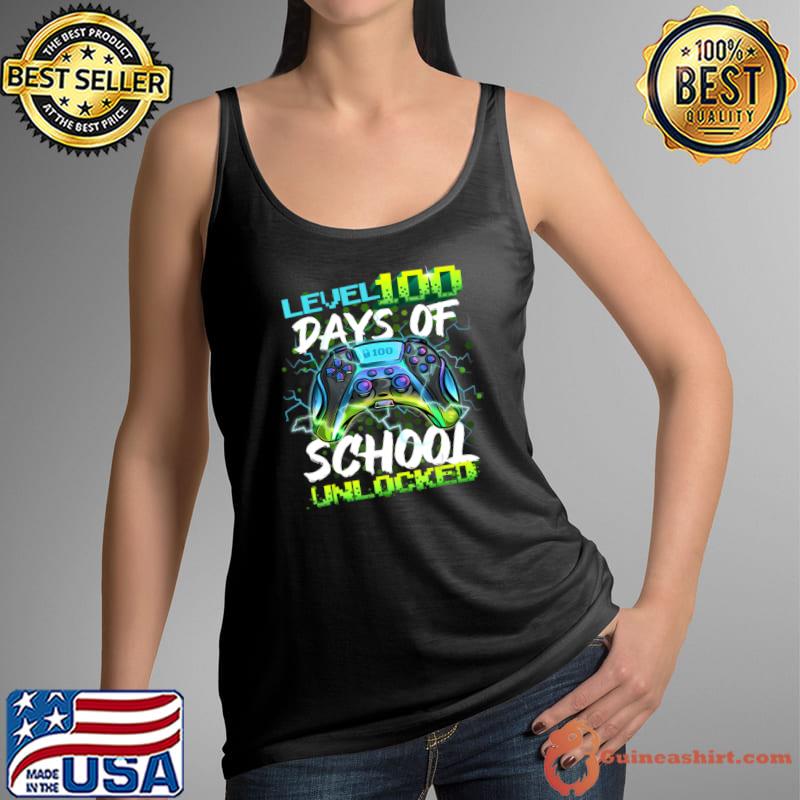 Level 100 Days Of School Unlocked Gamer Video Games T-Shirt Tank Top