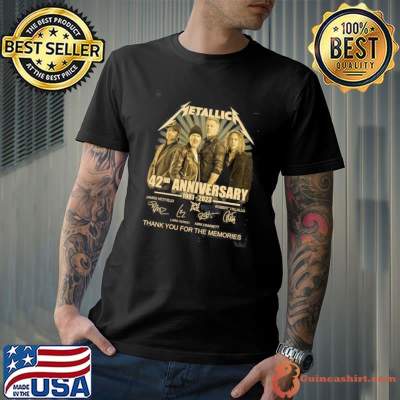 Metallic 42nd anniversary 1981-2023 thank you for the memories signatures shirt