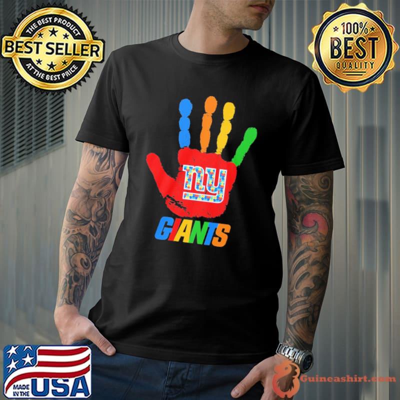 New York Giants Hand color autism shirt