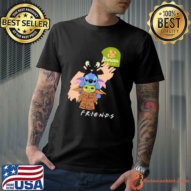 Panera bread friends toothless stitch and baby yoda shirt