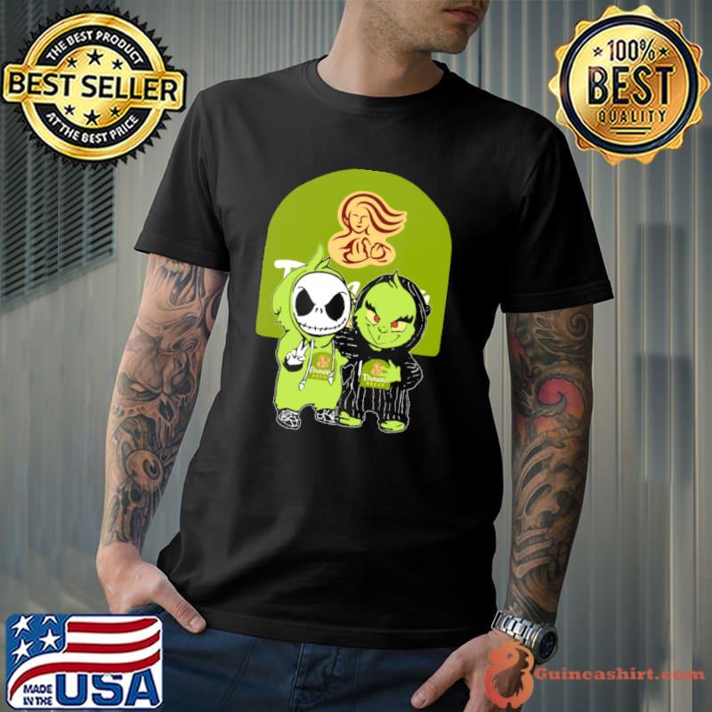 PANERA BREAD jack skellington and grinch shirt