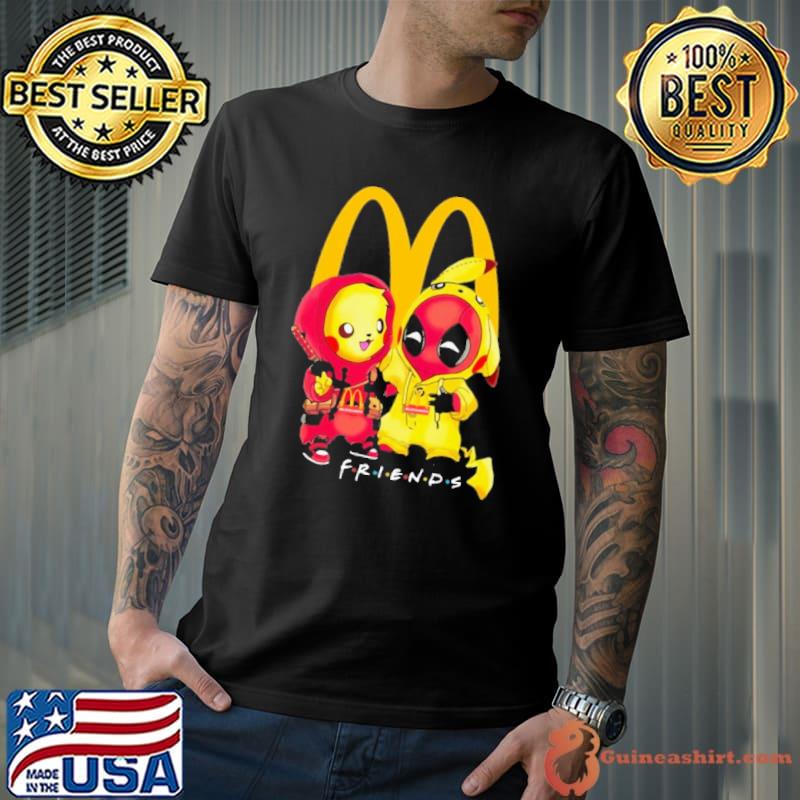 Pikachu and Deadpool friends McDonald's shirt