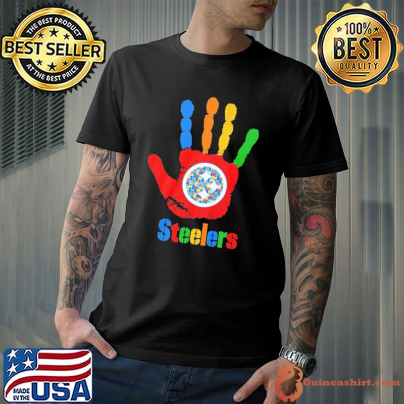 Pittsburgh Steelers Hand color autism shirt