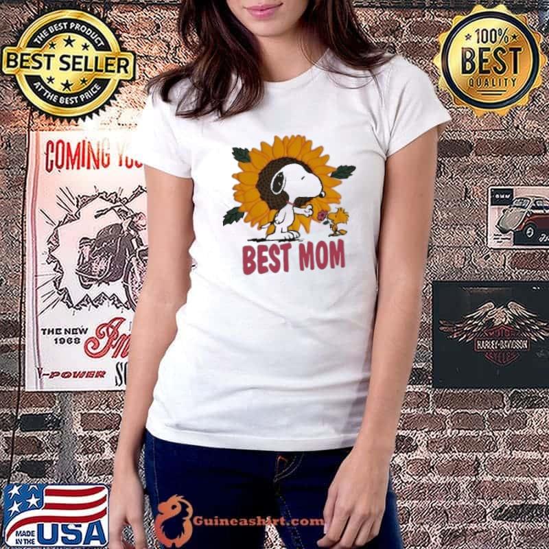 Snoopy and woodstocks best mom sunflower shirt