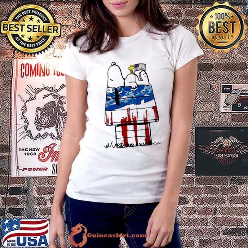 Snoopy and woodstocks sleep America flag shirt