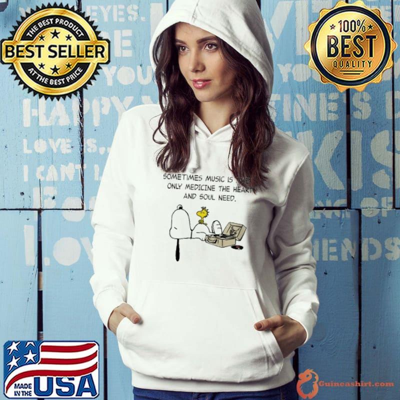 Snoopy and woodstocks sometimes music is the only medicine the heart and soul need s Hoodie