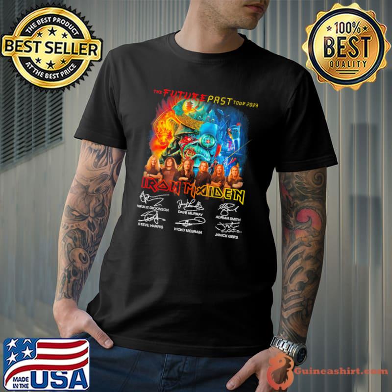 The future past tour 2023 Iron Maiden signatures shirt
