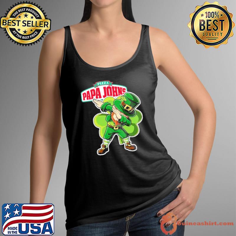 The Leprechaun Dab dabbing pizza papa John's St.Patrick's day s Tank Top