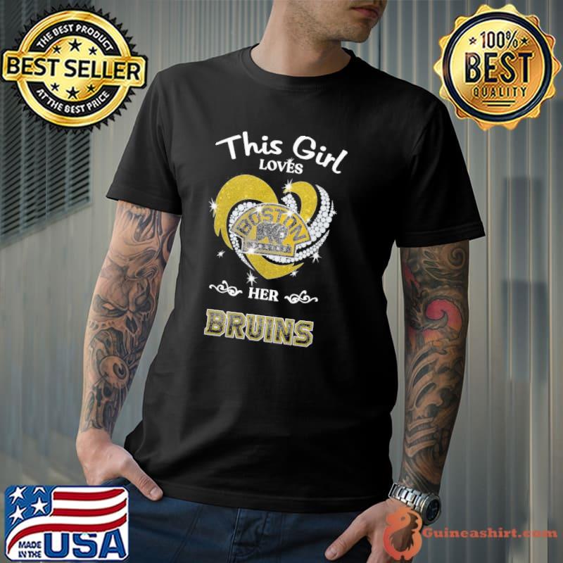 This girl loves Boston Bruins her diamond heart shirt