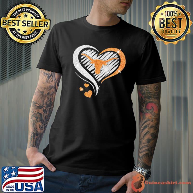 University of Texas Longhorns heart diamond love shirt
