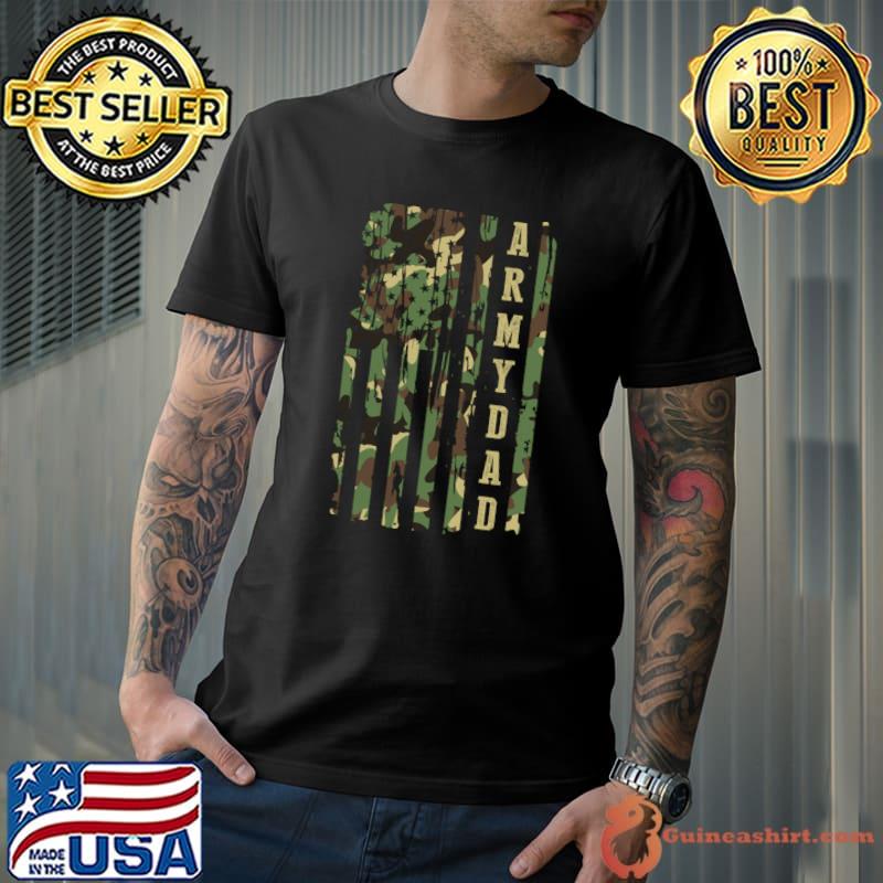 Vintage Usa Flag Army Dad Veteran Dad Fathers Day T-Shirt