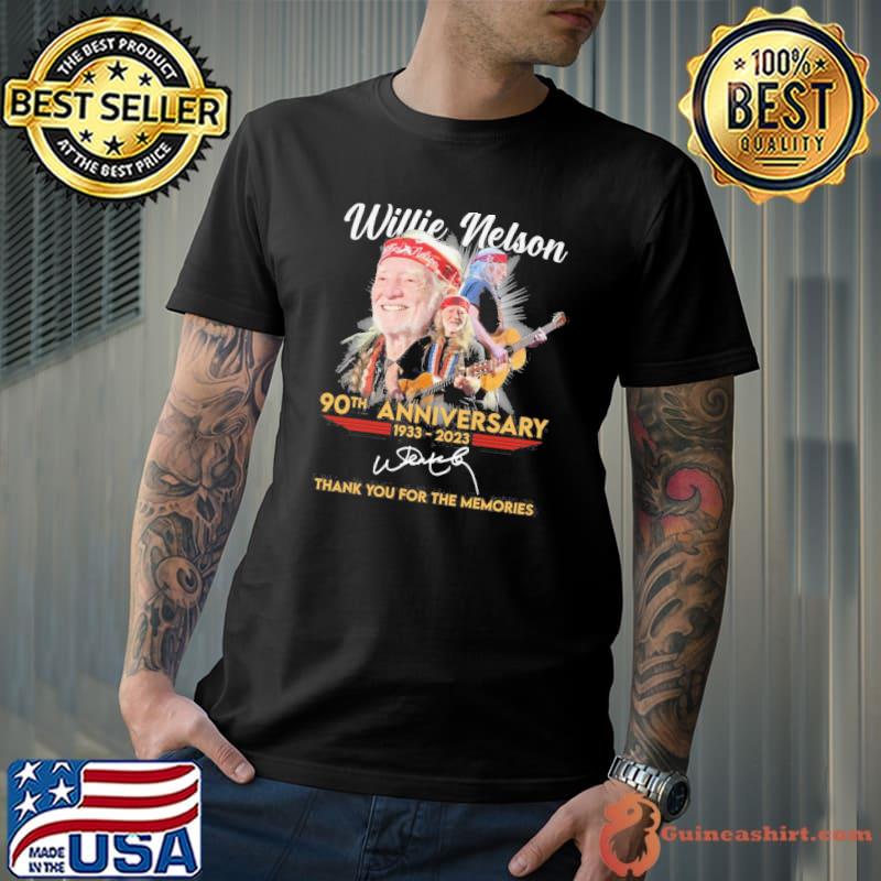 Willie Nelson 90th anniversary 1933-2023 thank you for the memories signature shirt