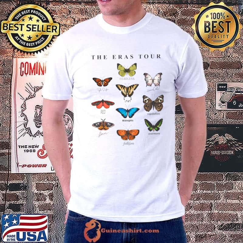 10 Vintage Butterfly The Eras Tour Country Music Taylor's Swiftie Concert T-Shirt Unisex