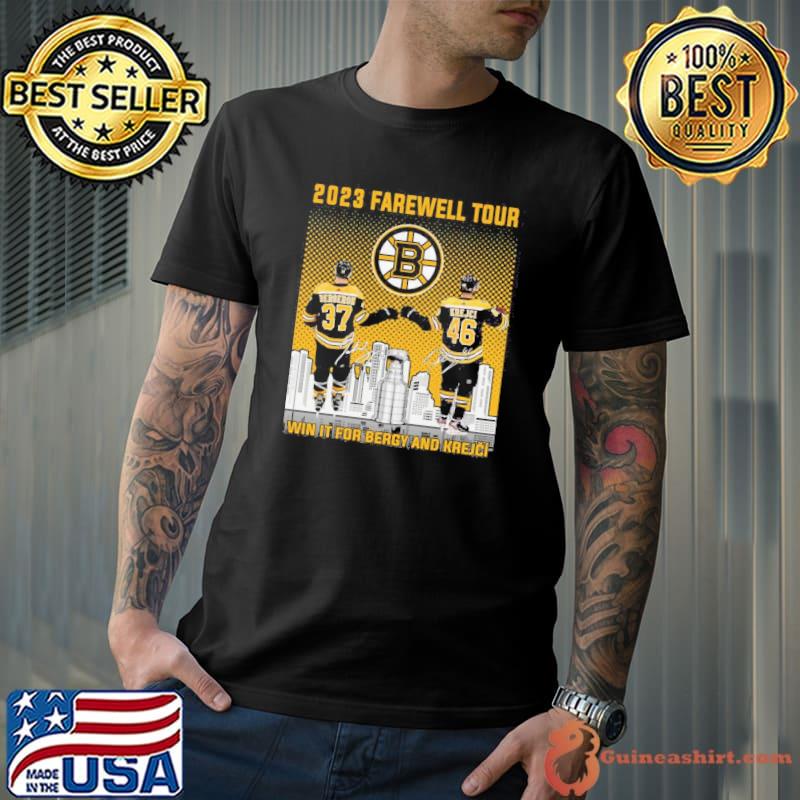 2023 farewell tour win it for bergy and krejci Bruins signature shirt