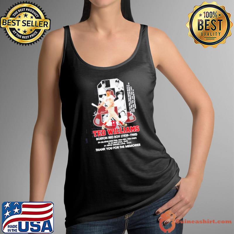 9 Ted Williams Boston Red Sox 1939-1960 thank you for the memories Shirt -  Guineashirt Premium ™ LLC