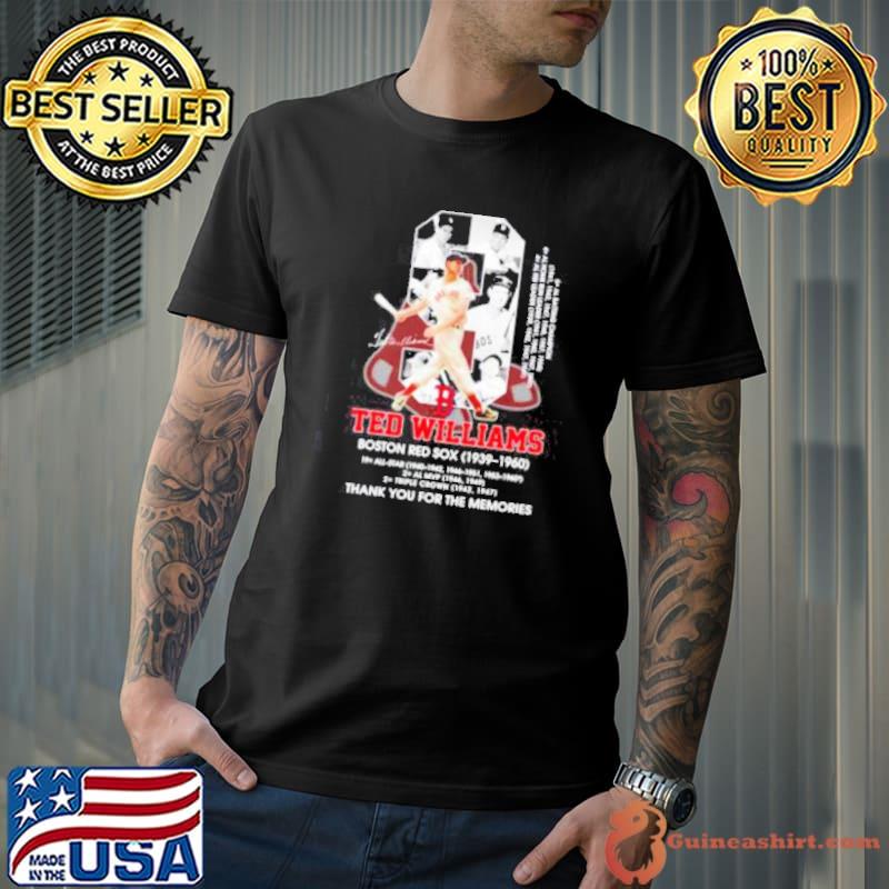 9 Ted Williams Boston Red Sox 1939-1960 thank you for the memories Shirt -  Guineashirt Premium ™ LLC