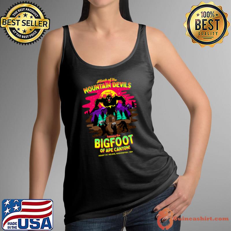 Attack Of The Mountain Devils Bigfoot Battle Ape Canyon Mt St Helens 1924 Cryptid T-Shirt