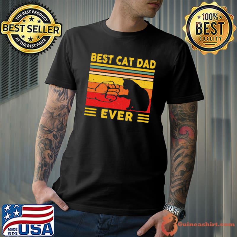 Best vegan cat dad ever black cat father's day vintage T-Shirt