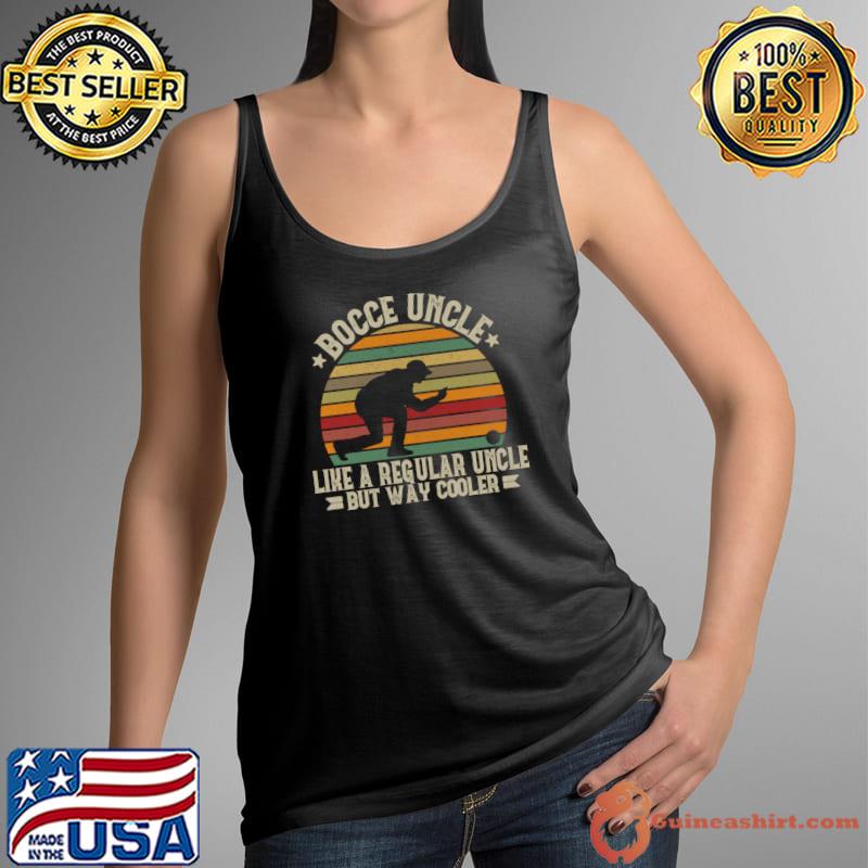 Bocce Uncle Like A Regular Uncle But Way Cooler Vintage Sunset T-Shirt