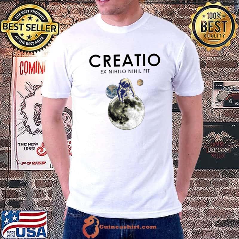 Creationist Astronaut Latin Quote Moon T-Shirt Unisex