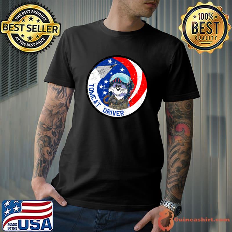 F-14 Tomcat Tomcat Driver Grunge Style Usa Flag T-Shirt Unisex