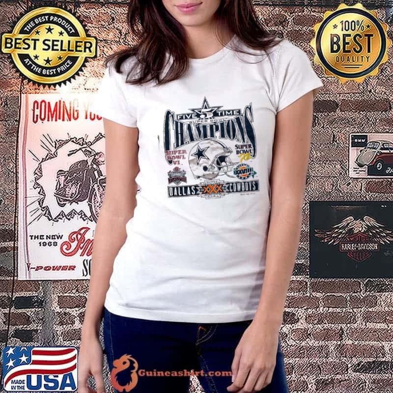 Vintage Dallas Cowboys Super Bowl Champs V-Neck Unisex T-Shirt