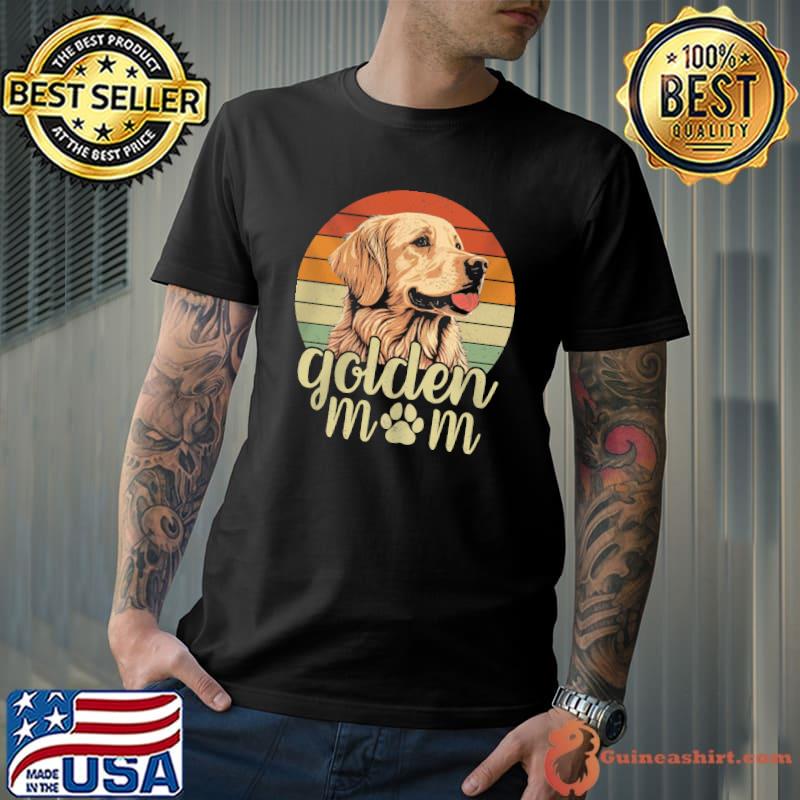 Golden mom dog vintage retro shirt
