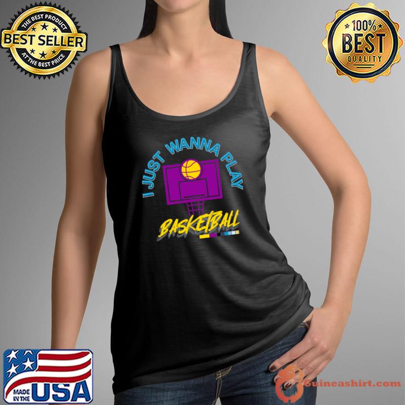 I just wanna play basketball colour psychedelic vintage style T-Shirt Tank Top