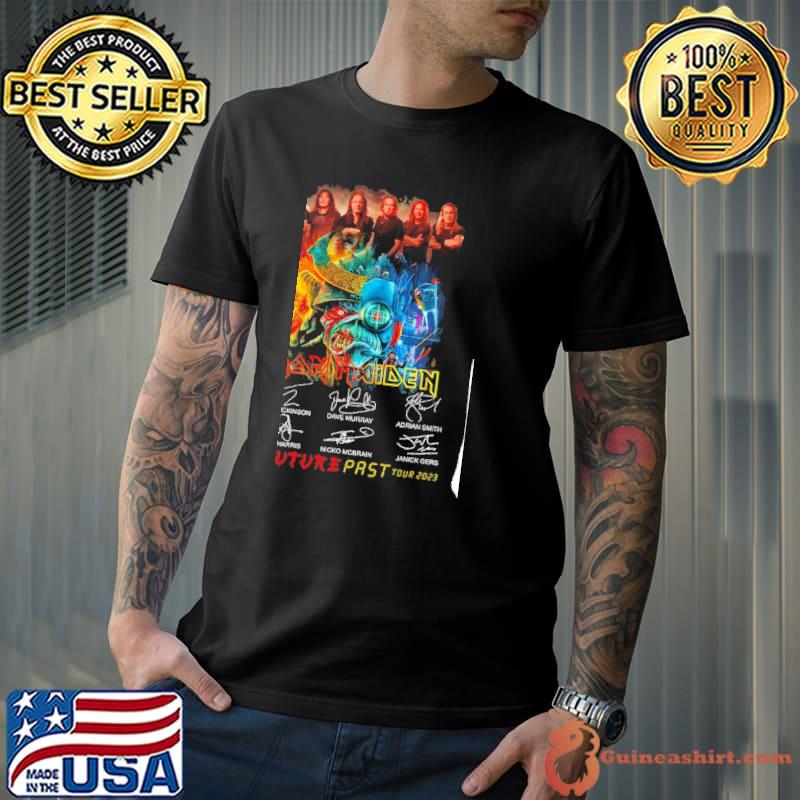 Iron Maiden future past tour 2023 signatures shirt