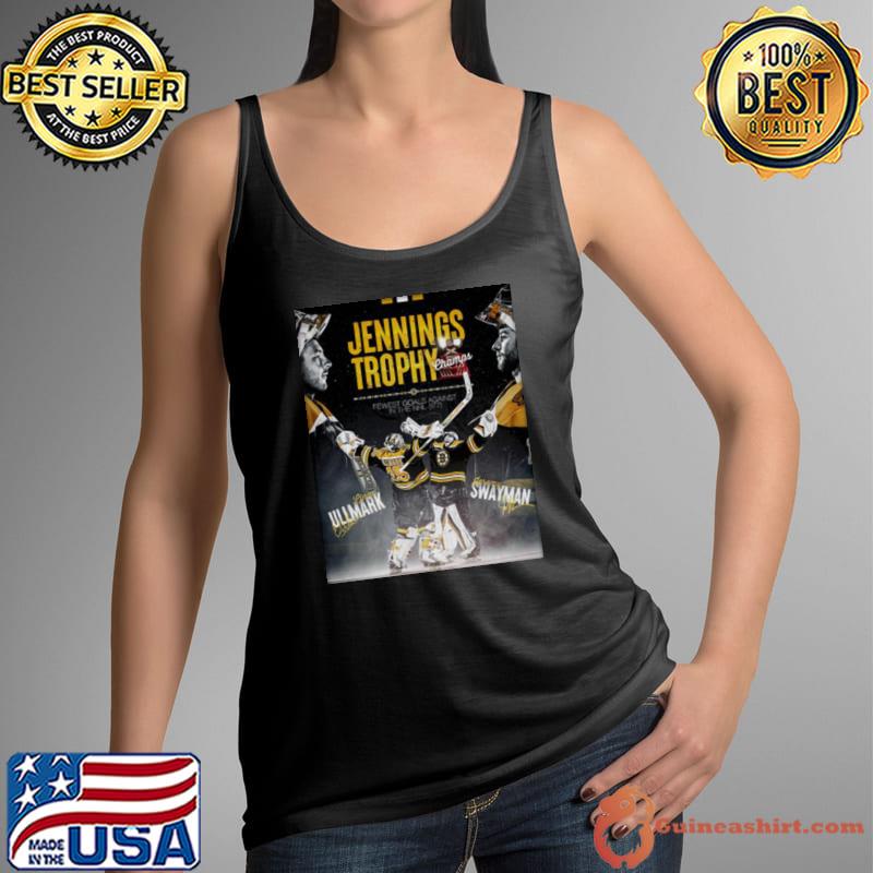 Jennings Trophy Champs Fewest Goals Against in the NHL Linus Ullmark and Jeremy Swayman s Tank Top
