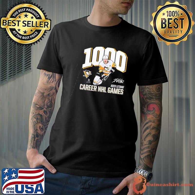 Kris Letang Pittsburgh Penguins 1000 Career Games signature shirt