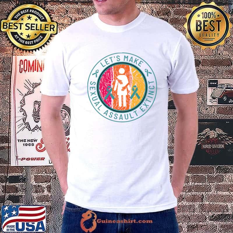Let's Make Sexual Assault Extinct Ribbon Vintage Sunset T-Shirt Unisex