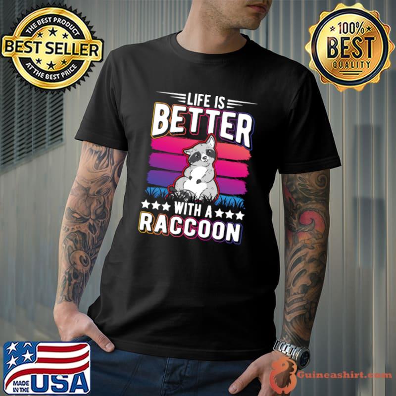 Life Is Better With A Raccoon Racoon Stars Vintage T-Shirt