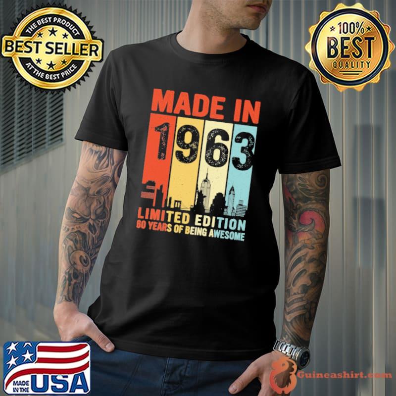 Made in 1963 limited edition 60 years of being awesome vintage retro shirt
