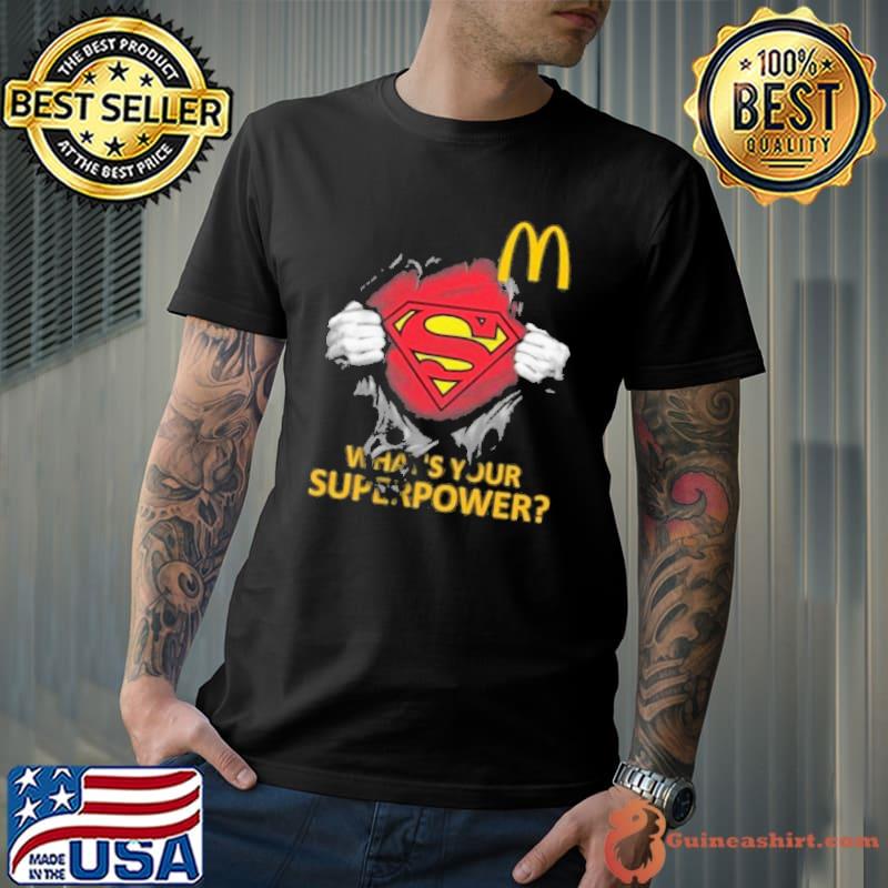 MCDONALD'S what's your superpower superman shirt