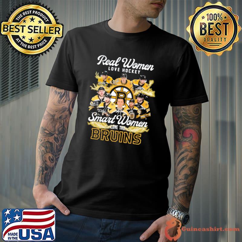 NHL real women love hockey smart women love the bruins signatures shirt