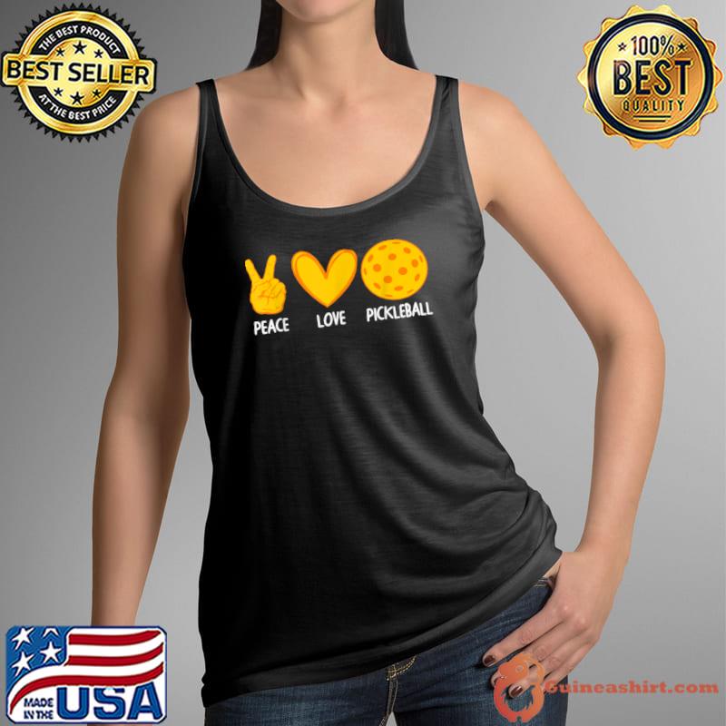Peace Loe Pickleball High Hand Heart Ball Pickleball Player T-Shirt