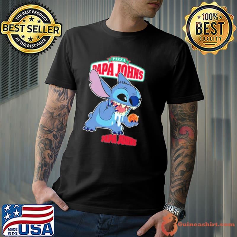 Pizza papa john's stitch eat shirt