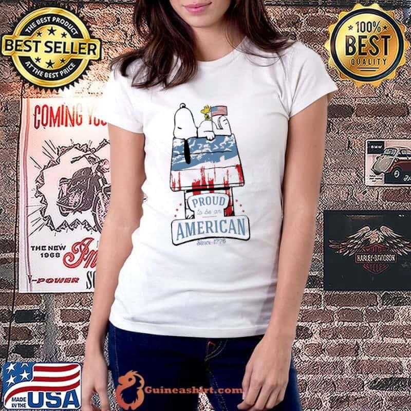 Proud to be an American since 1776 snoopy and woodstocks shirt