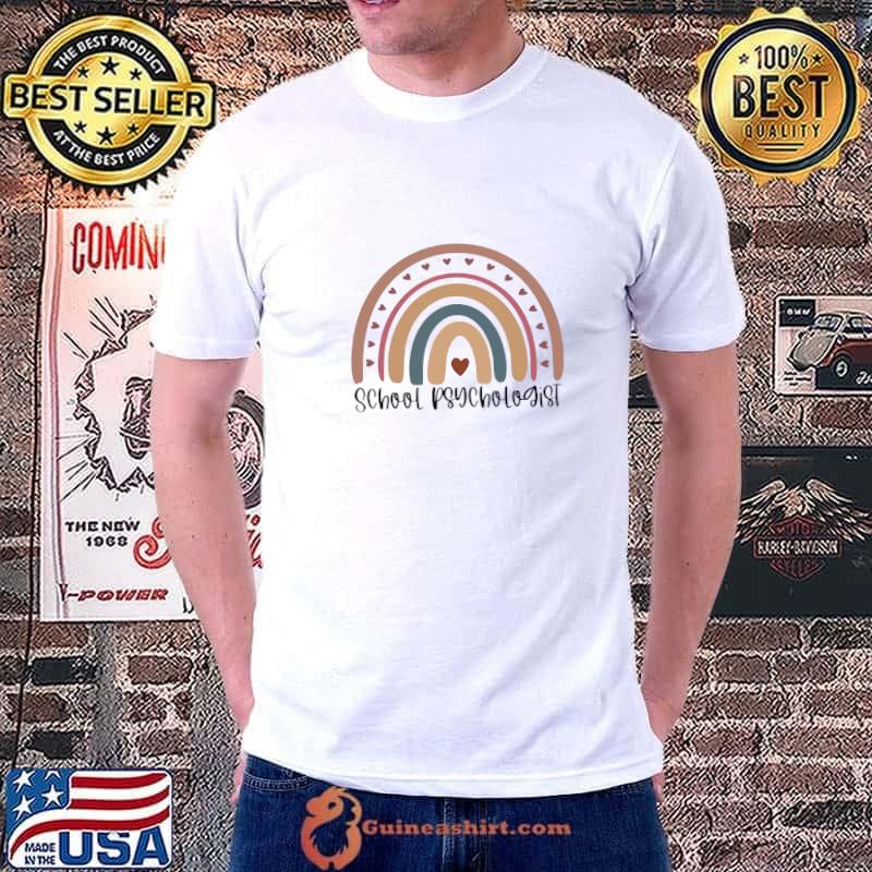 School Psychologist Rainbow Retro T-Shirt