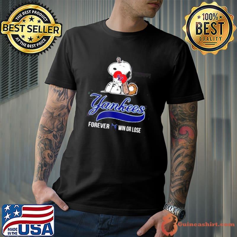 Snoopy Forever Win Or Lose Baseball New York Yankees shirt - Guineashirt  Premium ™ LLC
