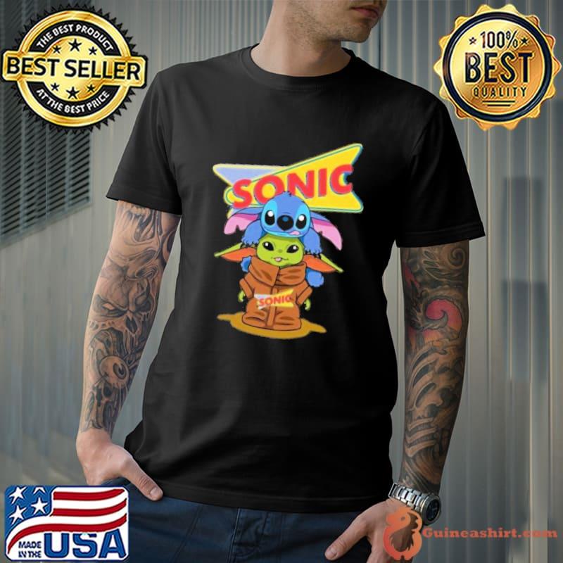 Stitch and baby yoda sonic shirt