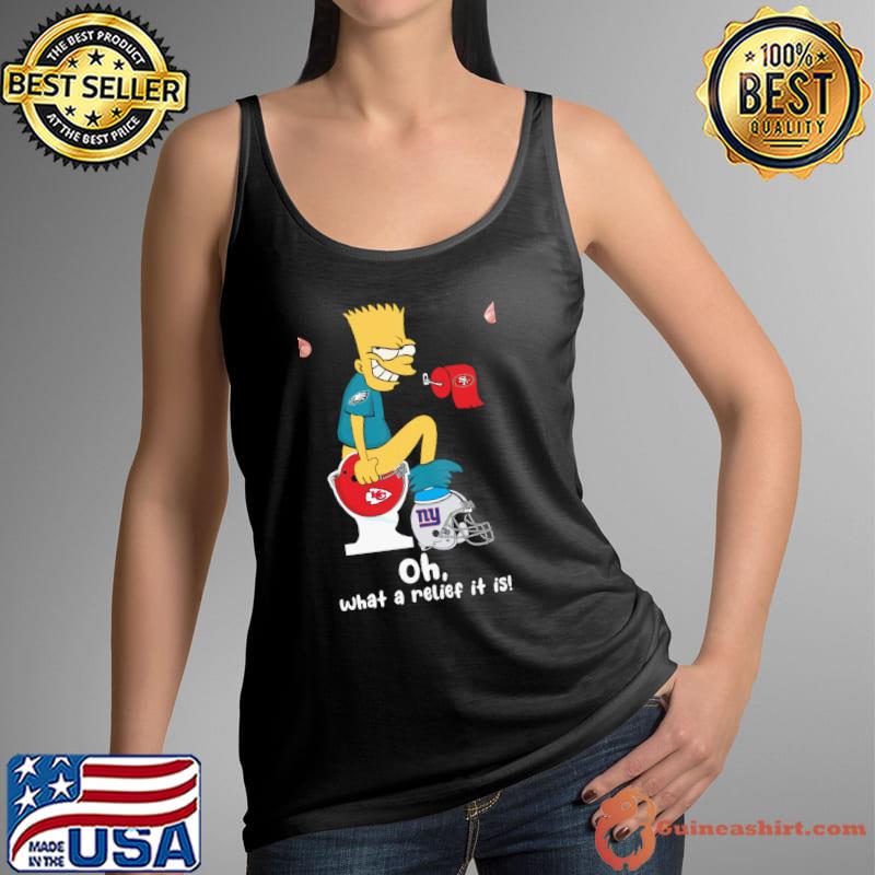 The Simpsons toilet Kansas city Chief Eagles New York Giants oh what a relief it is shirt